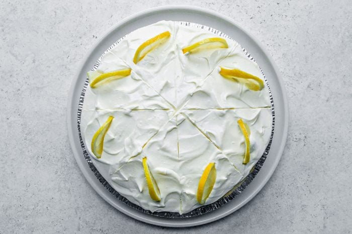 Lemonade Icebox Pie on a white plate
