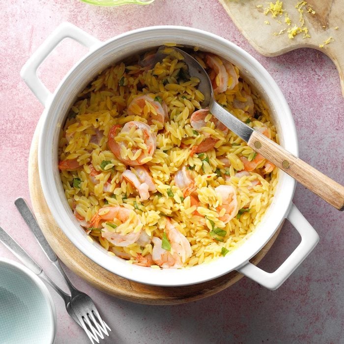 Spicy Shrimp Orzo With Lemon And Basil Exps Rc23 273546 Dr 08 22 6b