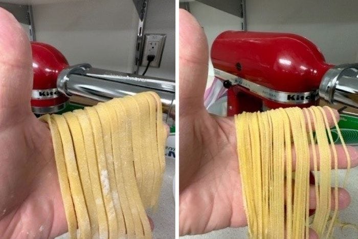 Homemade pasta from the Kitchenaid 3 Piece Pasta Roller & Cutter Attachment