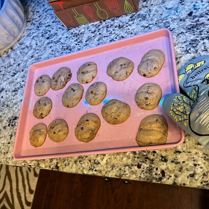 Cookies on baking tray
