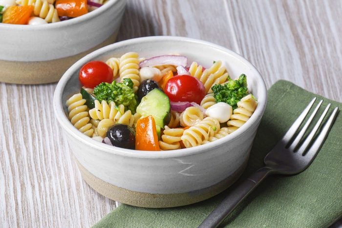 pasta salad served in a bowl