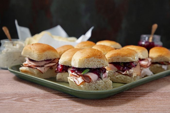 Turkey Sliders in a large serving tray