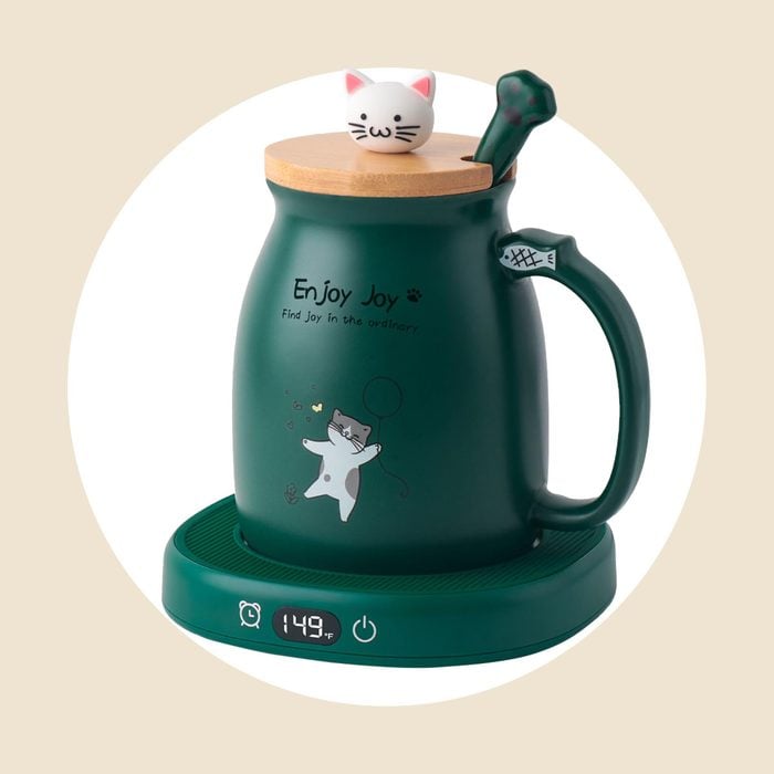 Bsigo Coffee Mug Warmer & Cute Cat Mug Set