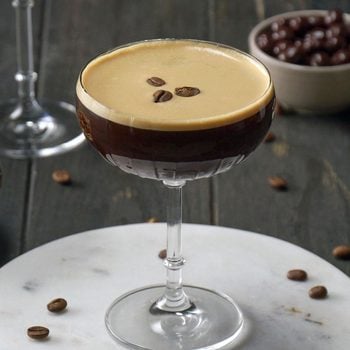 Espresso Martini served with beans on top