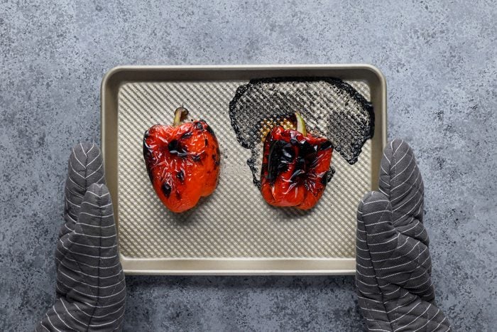 Roasted Peppers on baking tray