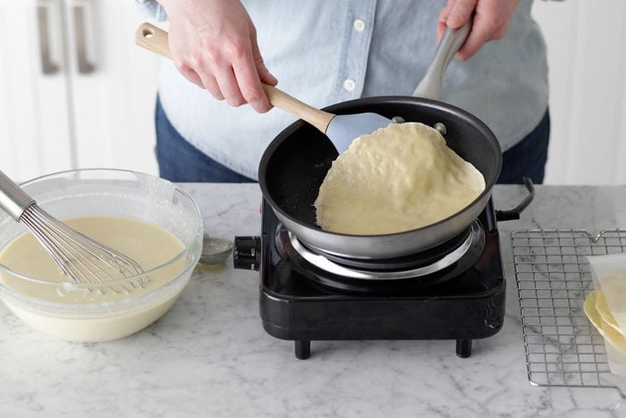 Cook the crepe in a pan
