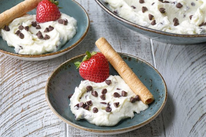 Cannoli Dip served with strawberries
