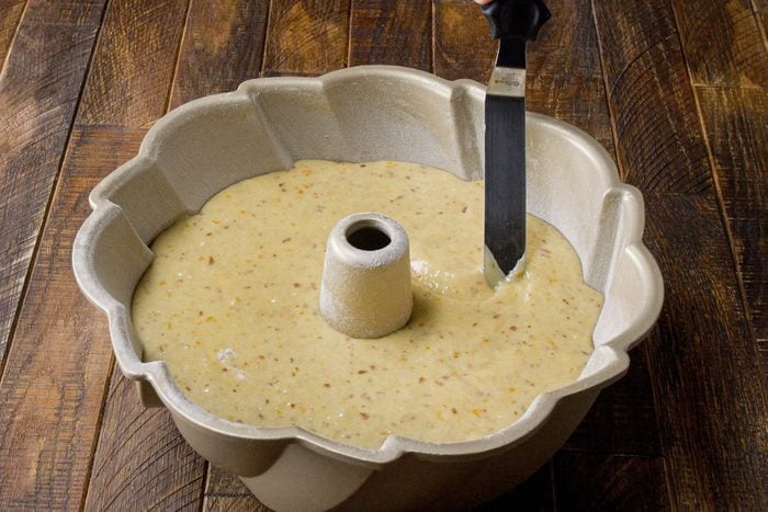 Olive Oil Cake Mixture in Bundt Pan